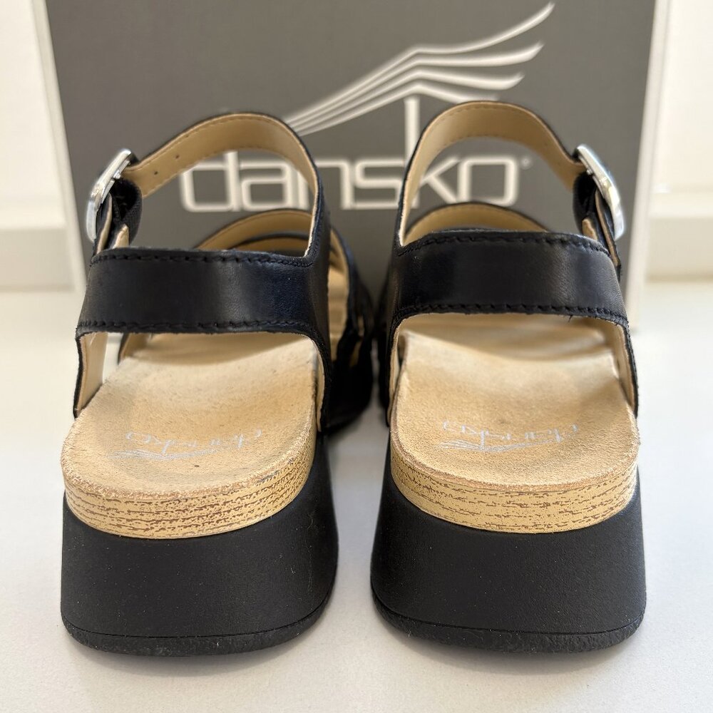 Dansko Roxie Sandals Nappa Leather Strappy Black Size 37 US 7 NEW - Picture 4 of 7
